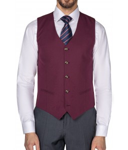 Bordowa kamizelka męska